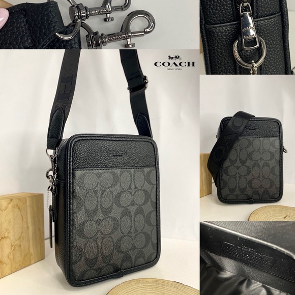 Coach Black and Gray Men's Messenger Bag - Picture 1 of 3